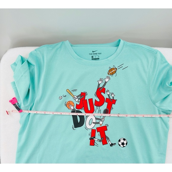 Nike Dri Fit Boys Aqua Blue Graphic Design Tee - Picture 5 of 9